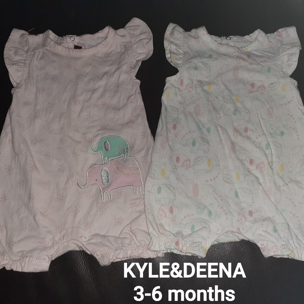 2 baby girl rompers